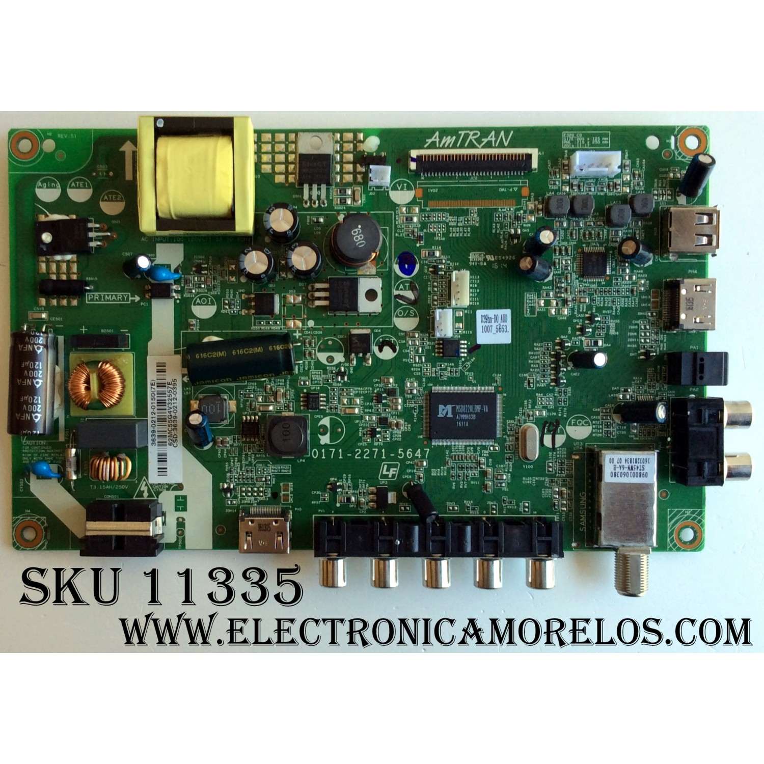 MAIN FUENTE (COMBO) PARA TV VIZIO / NUMERO DE PARTE 3639-0212-0150 / 0171-2271-5647 / 3639-0212-0395 / PANEL T390XVN01.0 / MODELOS D39HN-D0 LAUAUABS / D39HN-D0 LAUAUABR 